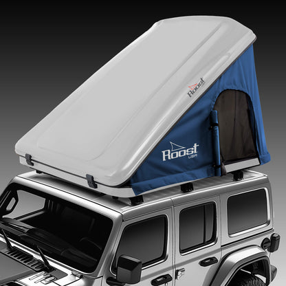 Roost Roof Top Tent 3Q View Blue Tent Gray Shell