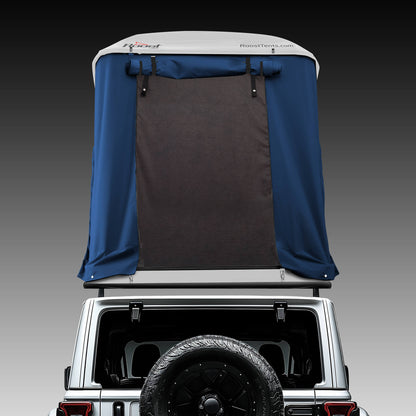 Roost Roof Top Tent Back View Blue Gray Shell