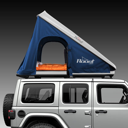 Roost Roof Top Tent Back View Blue Gray Shell